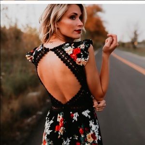 Vici high low open back floral dress